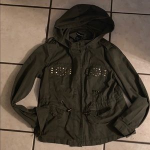 Olive Studded Military Jacket
